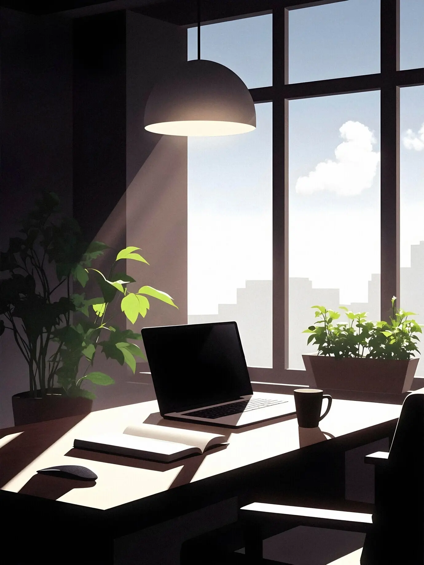 Firmenbüro und Lebensstil des Remote-Arbeitens