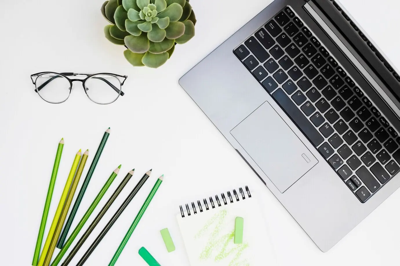 Zeitgenössisches Künstlerkonzept mit grünen Farben